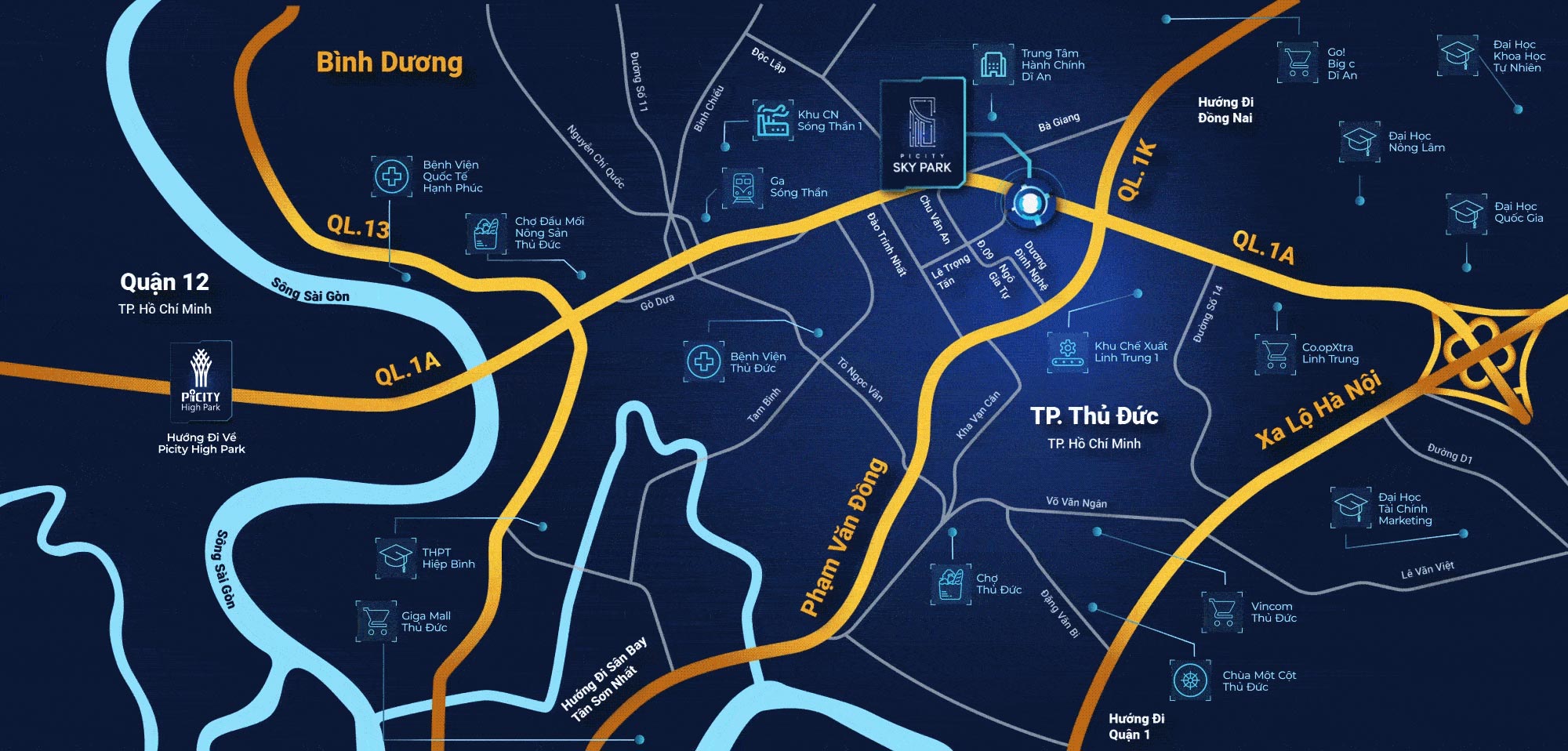 Vị trí dự án Picity Sky Park